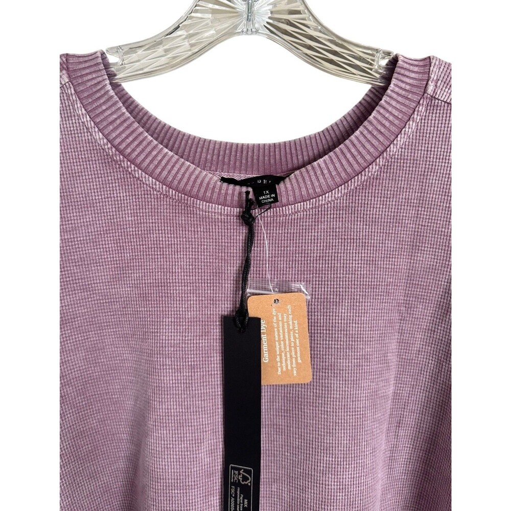 Jane & Delancey Women's Garment Dye Blouse Top Long Sleeve Plus Sz 1X Dusty Rose - Picture 3 of 8